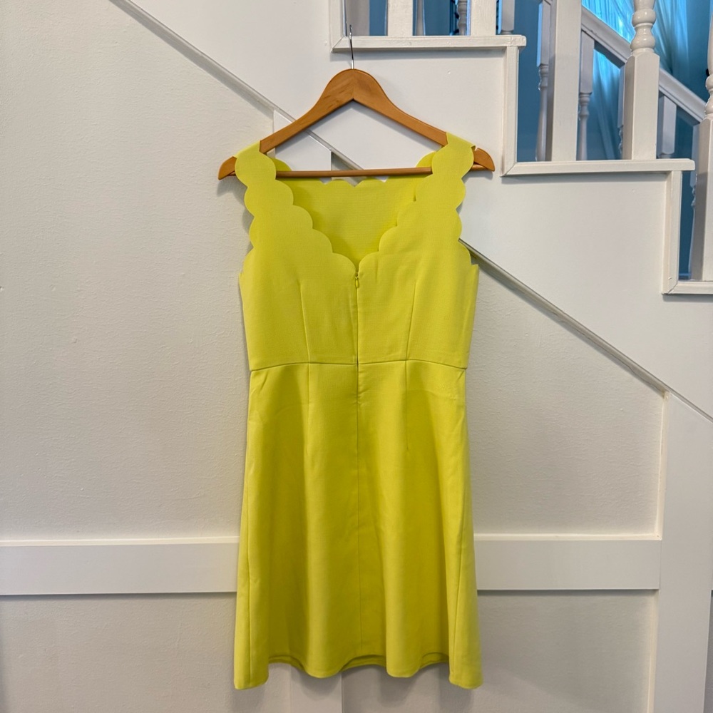 LOFT Lemon Yellow Scalloped Collar Mini Dress size 4 - Picture 4 of 9